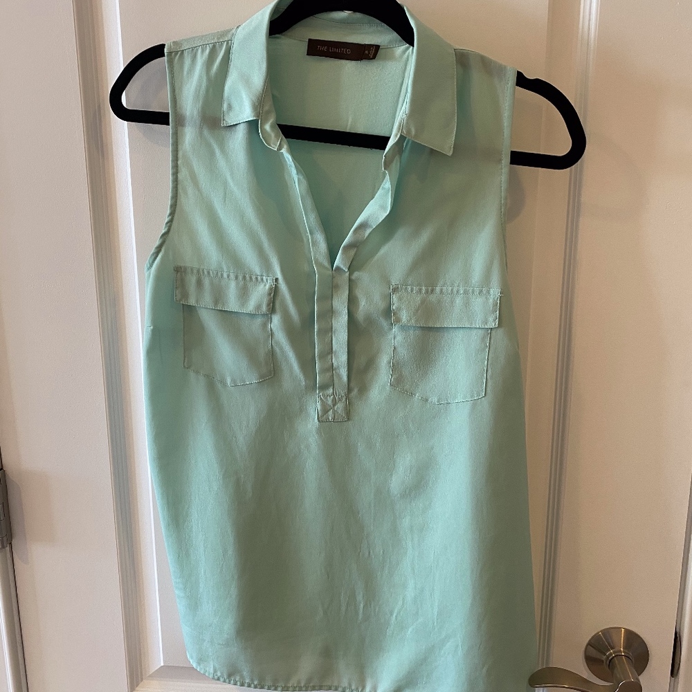The Limited Mint Collared Tank Top